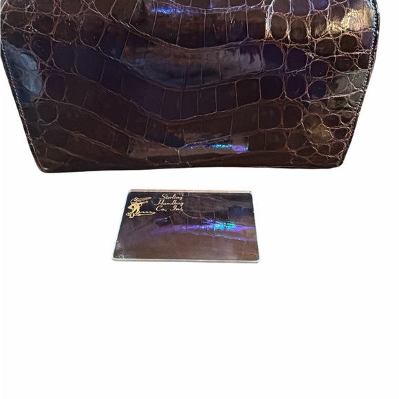 Vintage Sterling Handbag Co Genuine Alligator Clutch w/ Mirror - Mid Century - Picture 2 of 7